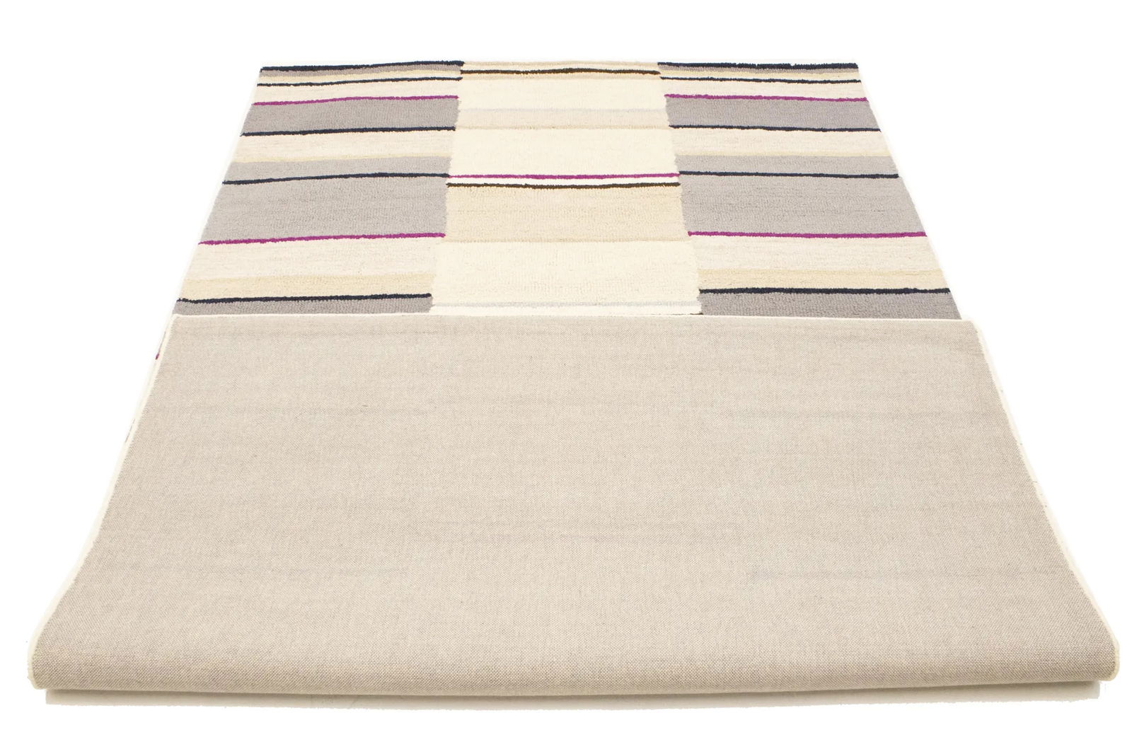 Multicolored Stripes 5X8 Hand-Tufted Modern Rug - 12