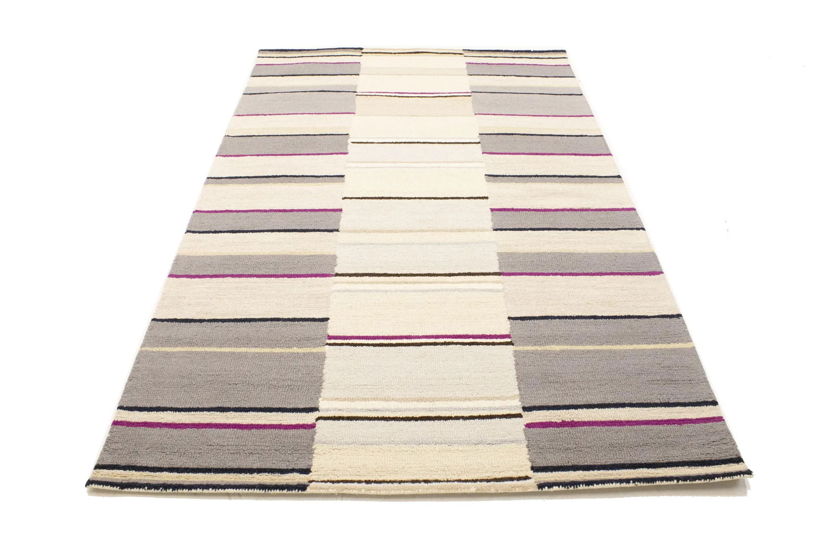 Multicolored Stripes 5X8 Hand-Tufted Modern Rug - 3