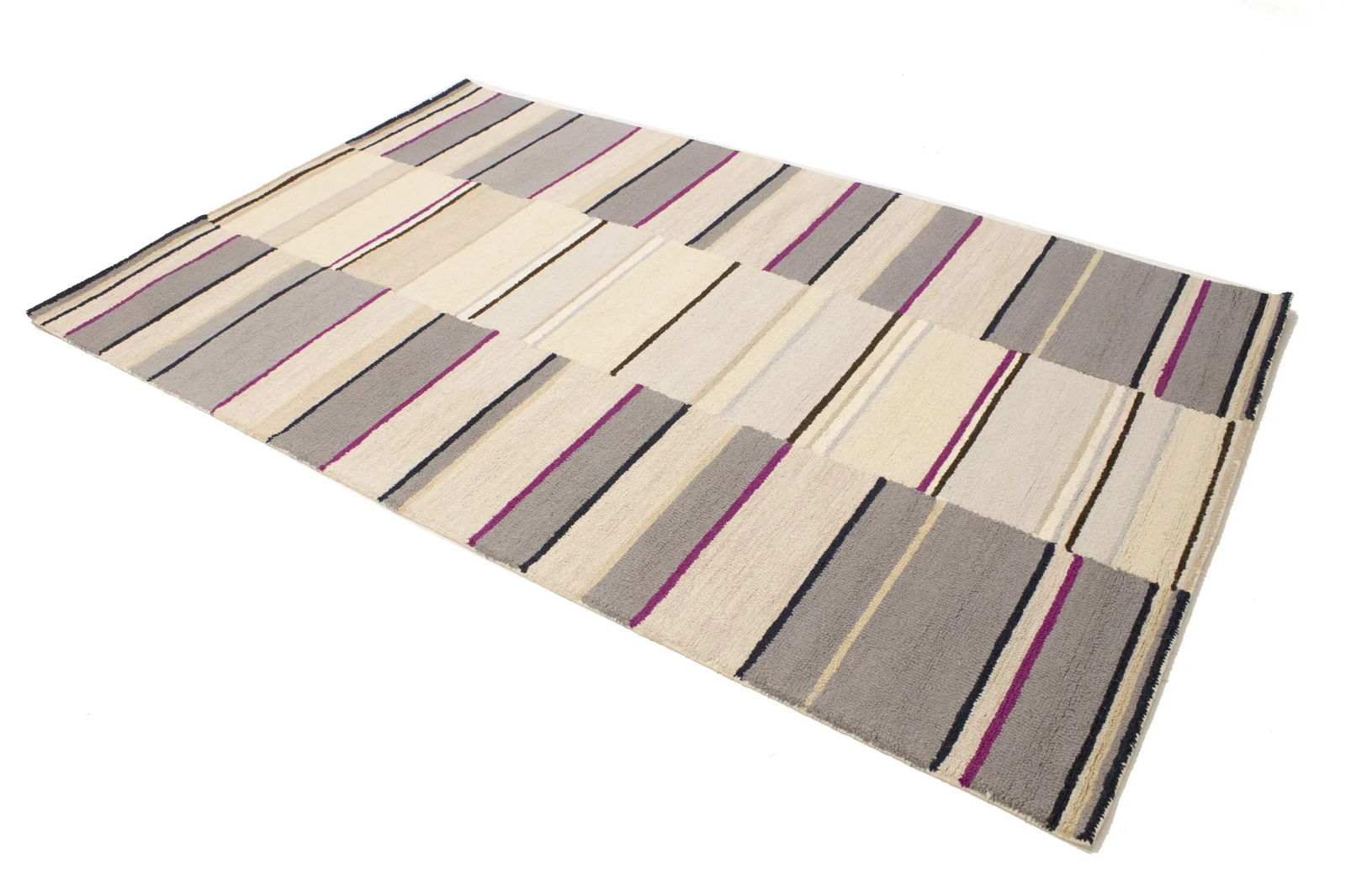 Multicolored Stripes 5X8 Hand-Tufted Modern Rug - 4
