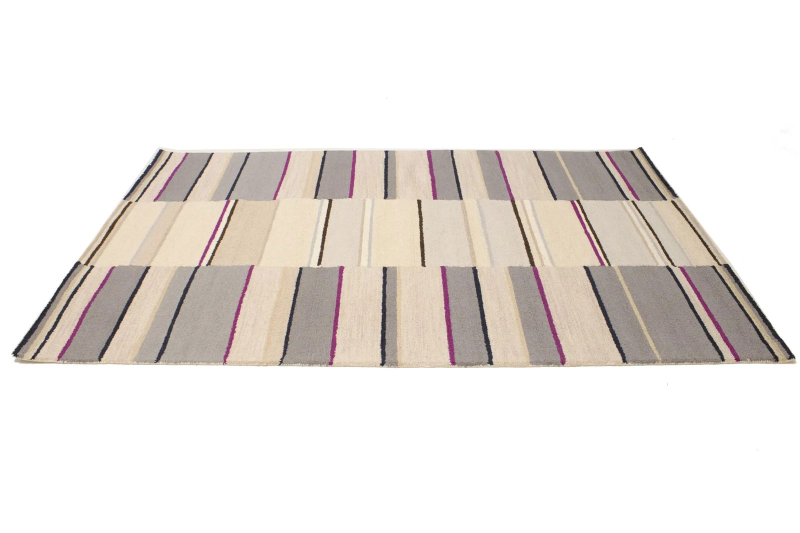 Multicolored Stripes 5X8 Hand-Tufted Modern Rug - 6