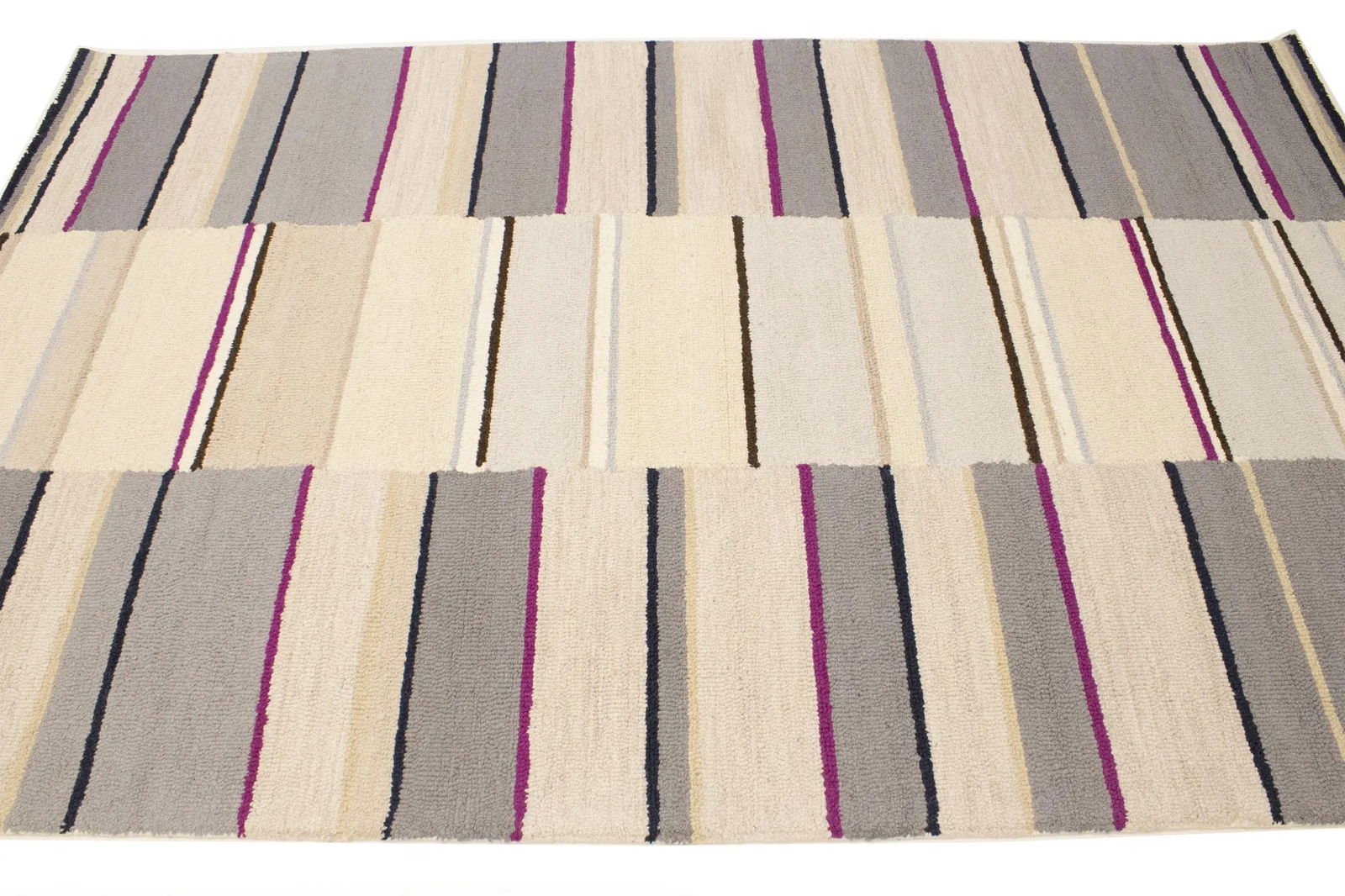 Multicolored Stripes 5X8 Hand-Tufted Modern Rug - 7