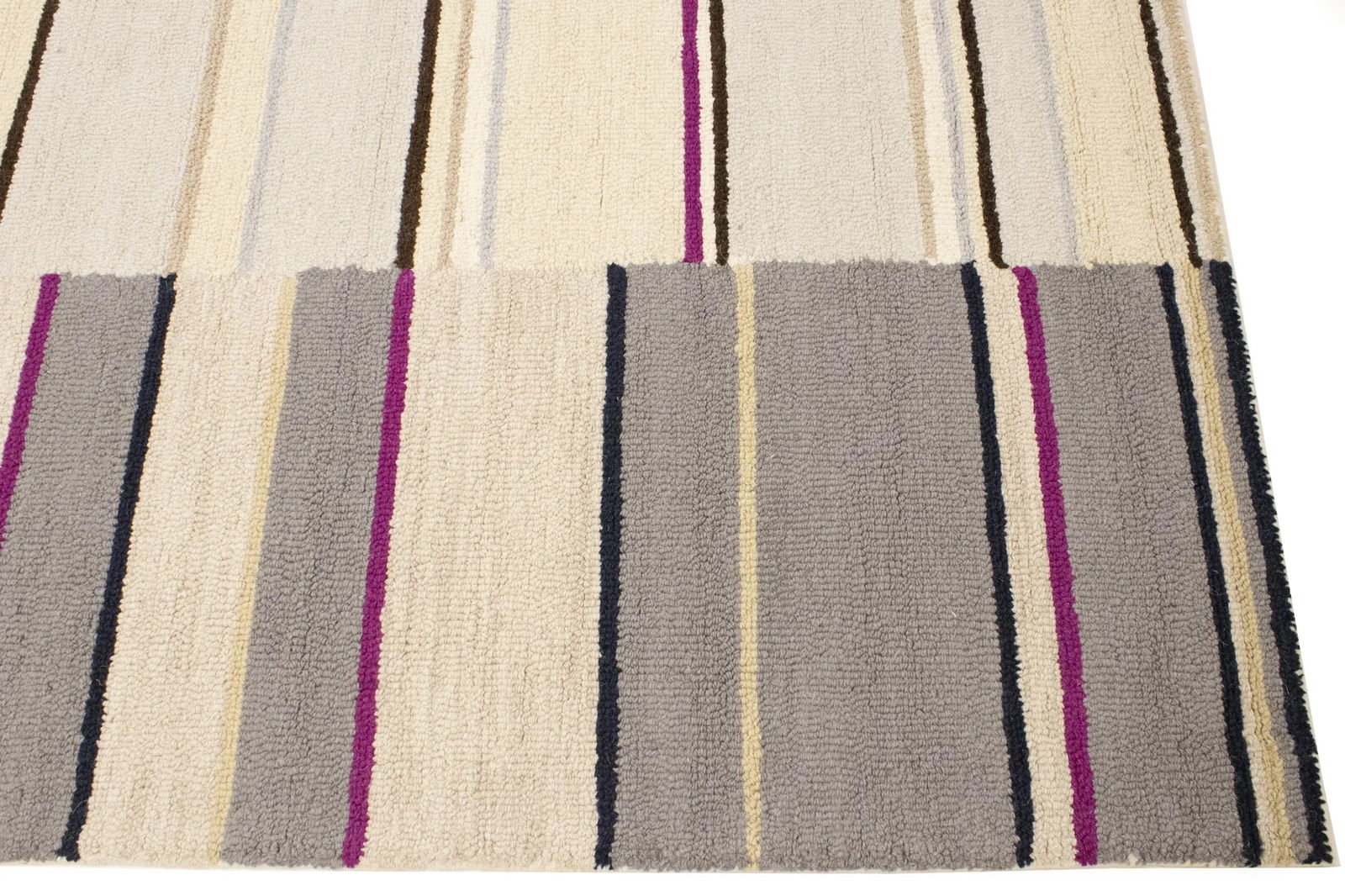 Multicolored Stripes 5X8 Hand-Tufted Modern Rug - 9