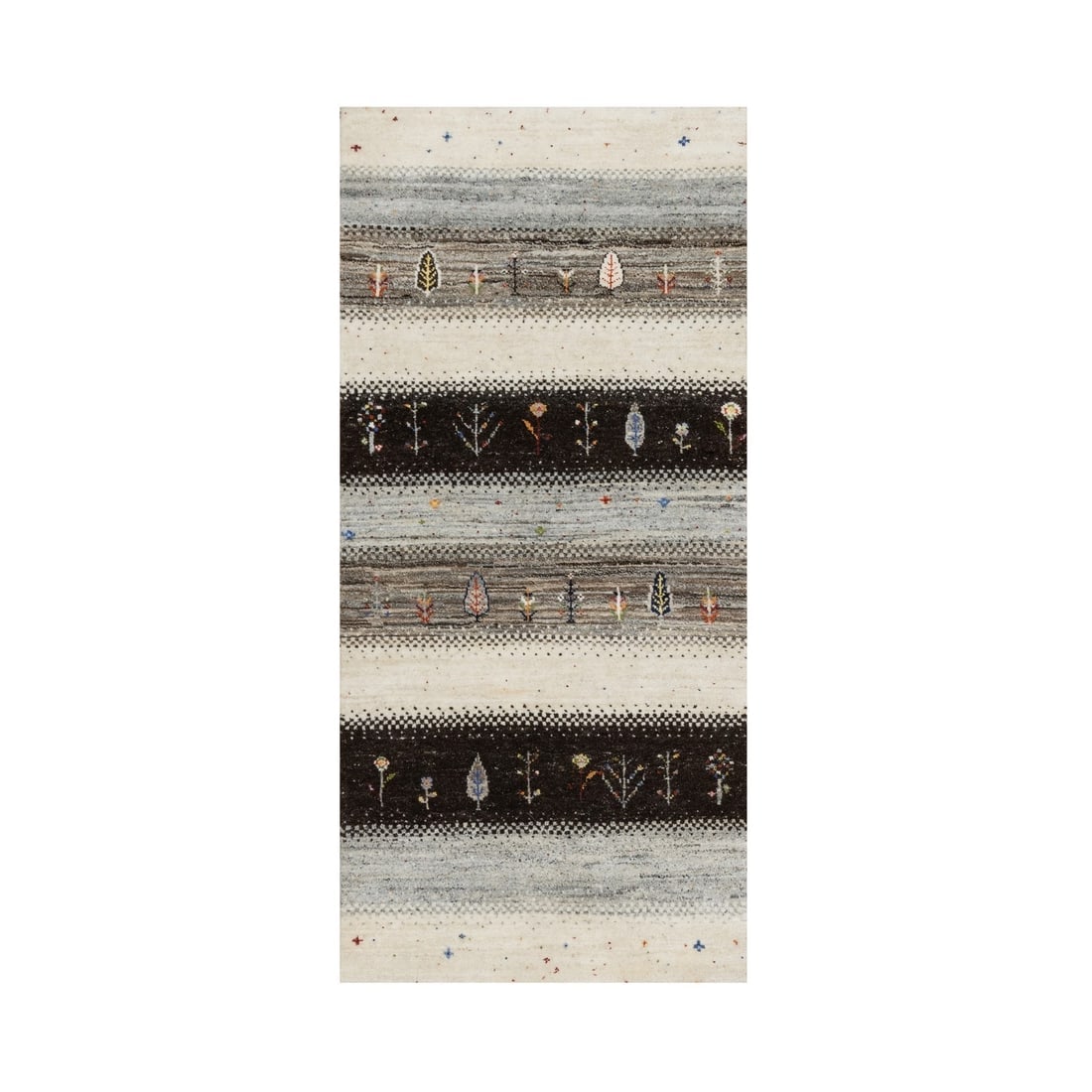 White, Modern, Lori Buft Gabbeh 100% Wool Hand Knotted Runner Rug: Title: White, Modern, Lori Buft Gabbeh 100% Wool Hand Knotted Runner RugDescription: This is a truly genuine one-of-a-kind. It has been Knotted for months and months in the centuries-old weaving