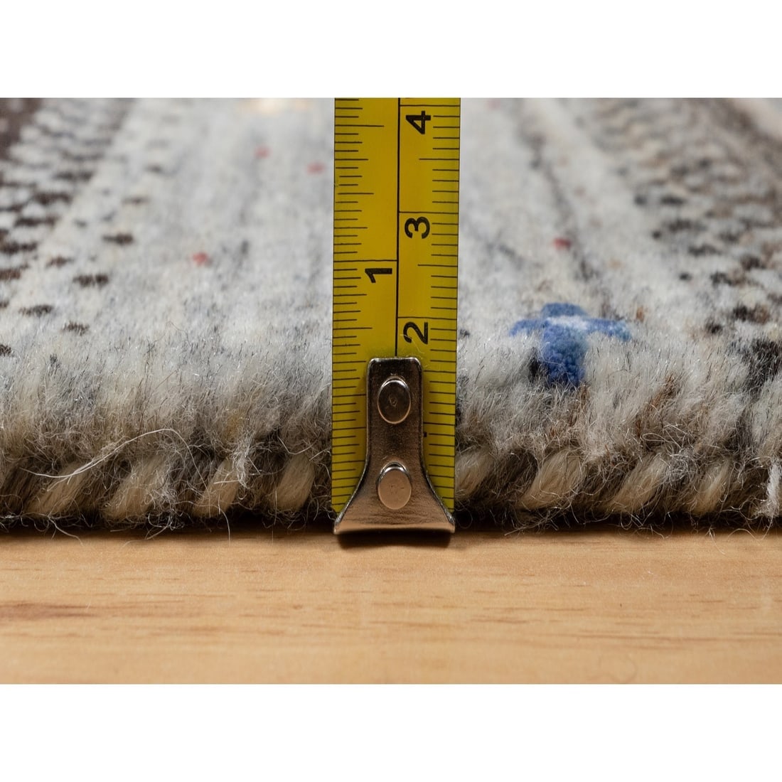 White, Modern, Lori Buft Gabbeh 100% Wool Hand Knotted Runner Rug - 7