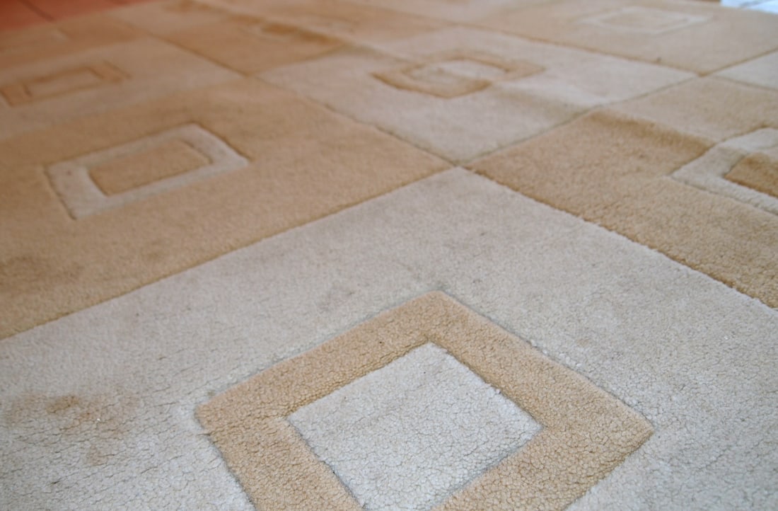 Handmade vintage Chinese Modern rug 3.9' x 5.9' (120cm x 180cm) 1980s - 8