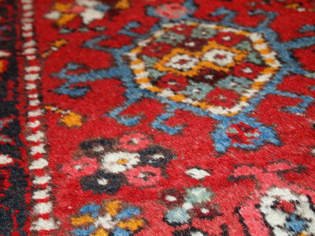 Handmade vintage Persian Karajeh runner 1.9' x 10.2' (57cm x 313cm) 1960s - 9