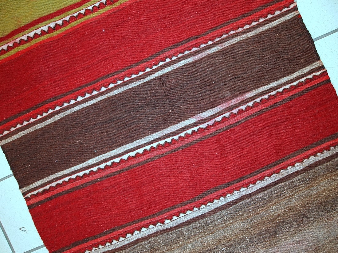 Handmade vintage Persian Ardabil kilim runner 2.6' x 9.5' ( 80cm x 290cm ) 1950s - 7