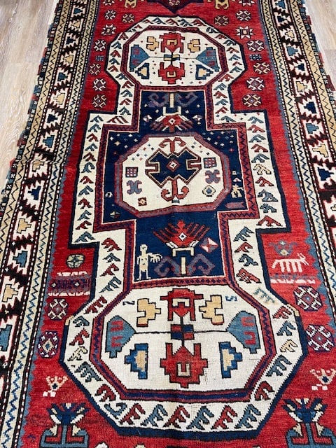 Early Dated 1882 Kazak Caucasian Rug-5057 - 2