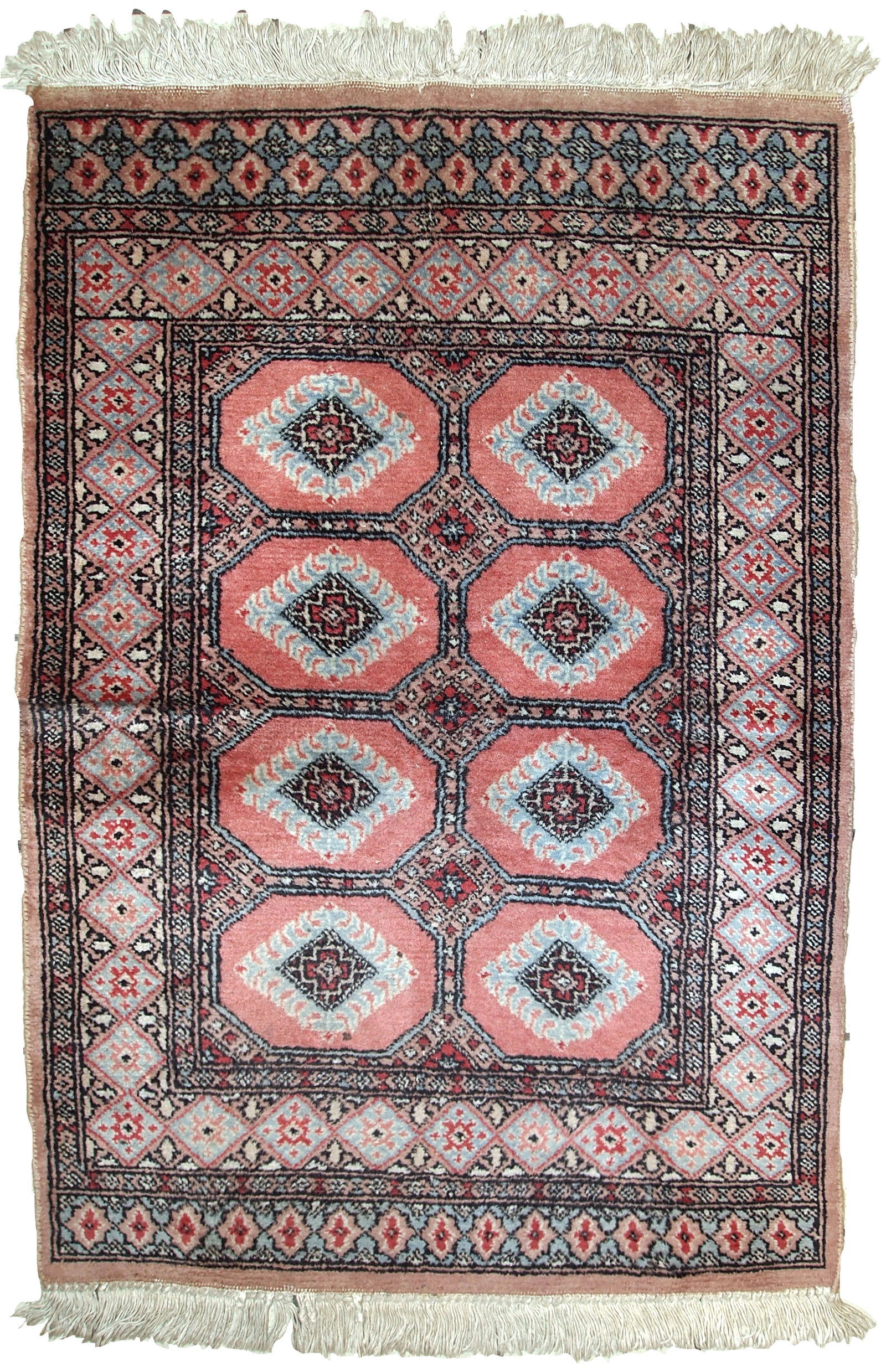 Handmade vintage Uzbek Bukhara rug 2.6' x 3.8' (81cm x 118cm) 1960s (1 of 12)