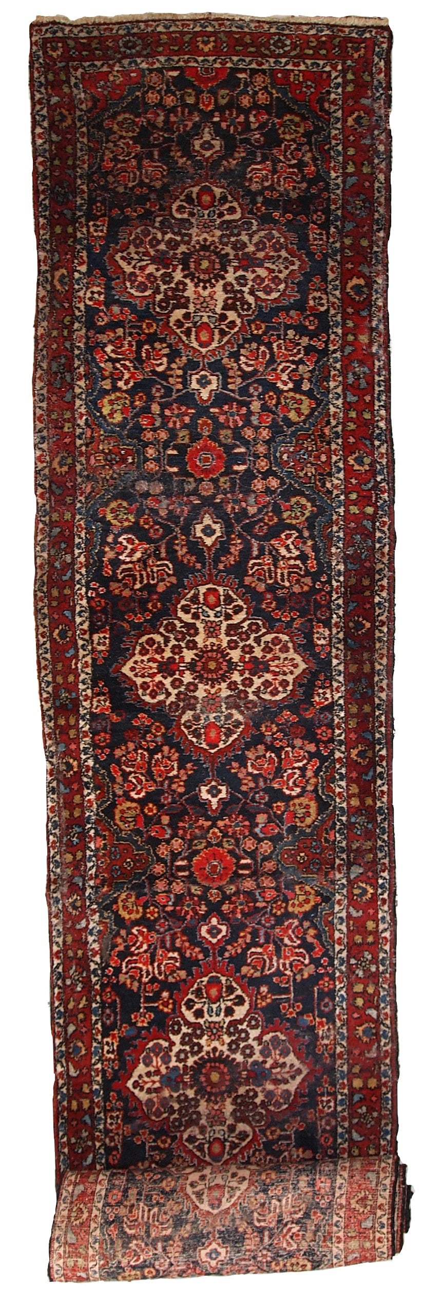 Handmade antique Persian Malayer runner 2.8' x 17.6' (86cm x 536cm) 1920s (1 of 7)