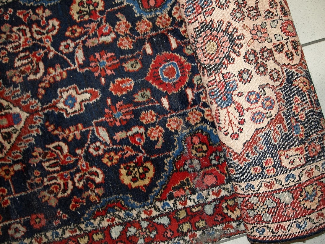 Handmade antique Persian Malayer runner 2.8' x 17.6' (86cm x 536cm) 1920s - 6
