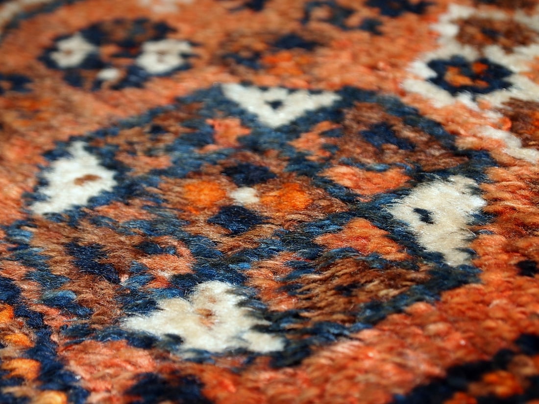 Handmade antique collectible Persian Shiraz bagface 2.6' x 2.8' ( 81cm x 85cm ) 1900s - 11