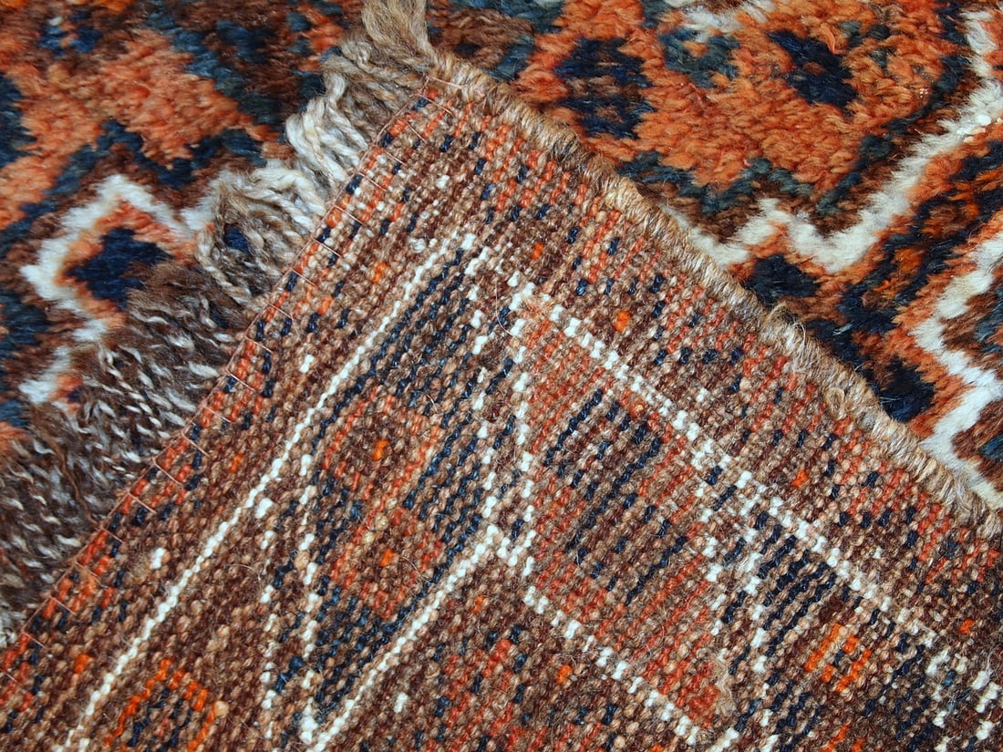 Handmade antique collectible Persian Shiraz bagface 2.6' x 2.8' ( 81cm x 85cm ) 1900s - 14