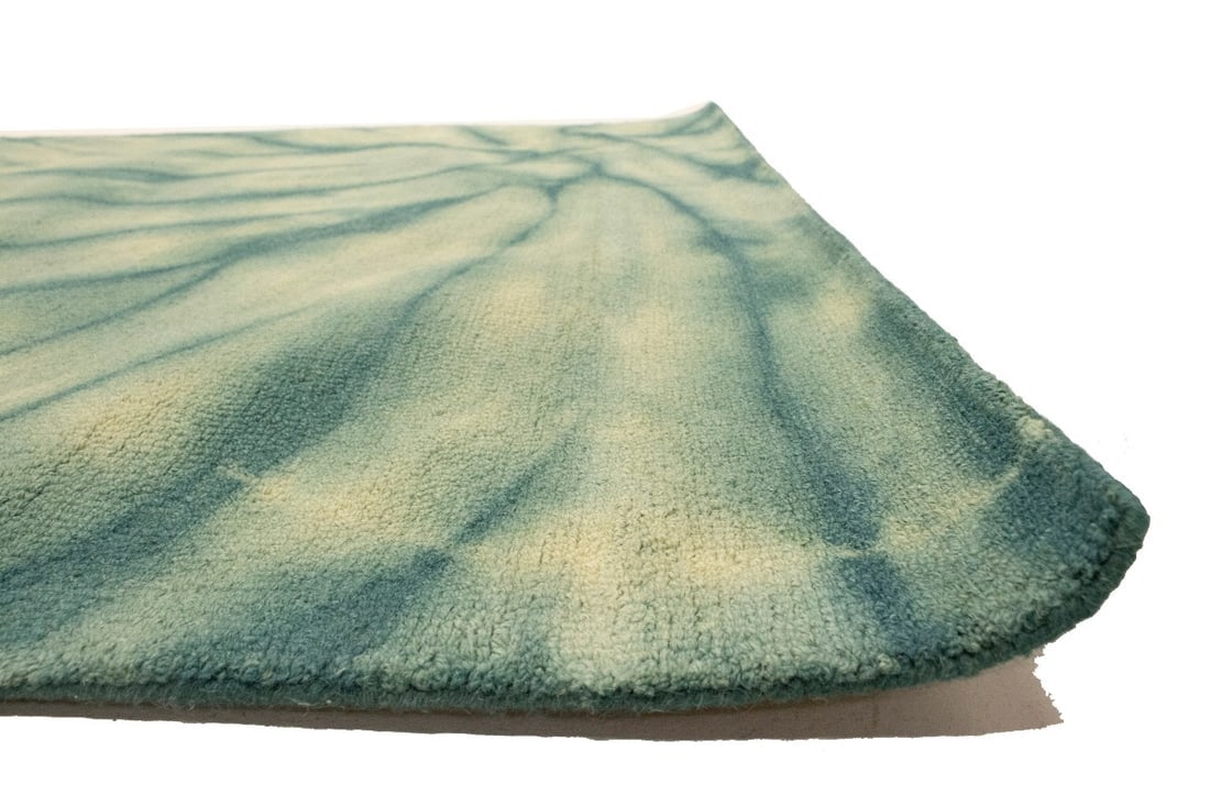 Green Tie-Dye 5X8 Hand-Tufted Modern Rug - 11