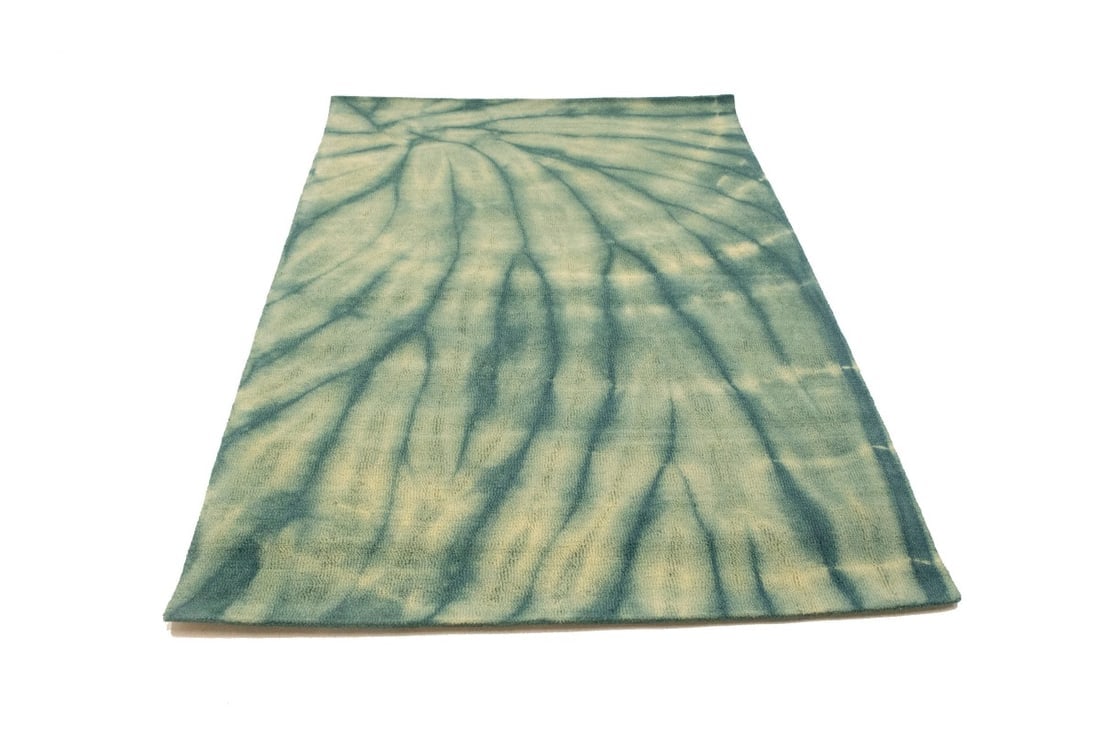 Green Tie-Dye 5X8 Hand-Tufted Modern Rug - 3