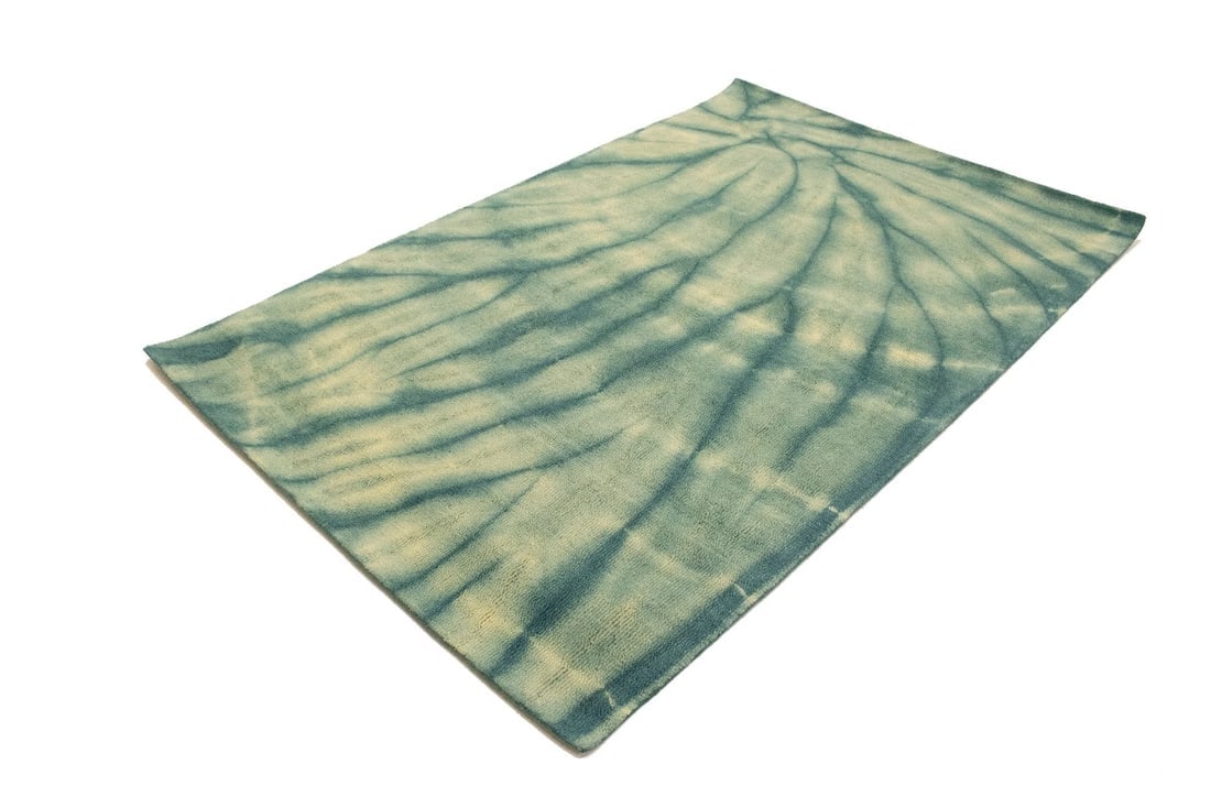 Green Tie-Dye 5X8 Hand-Tufted Modern Rug - 4
