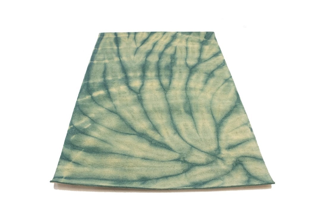 Green Tie-Dye 5X8 Hand-Tufted Modern Rug - 7