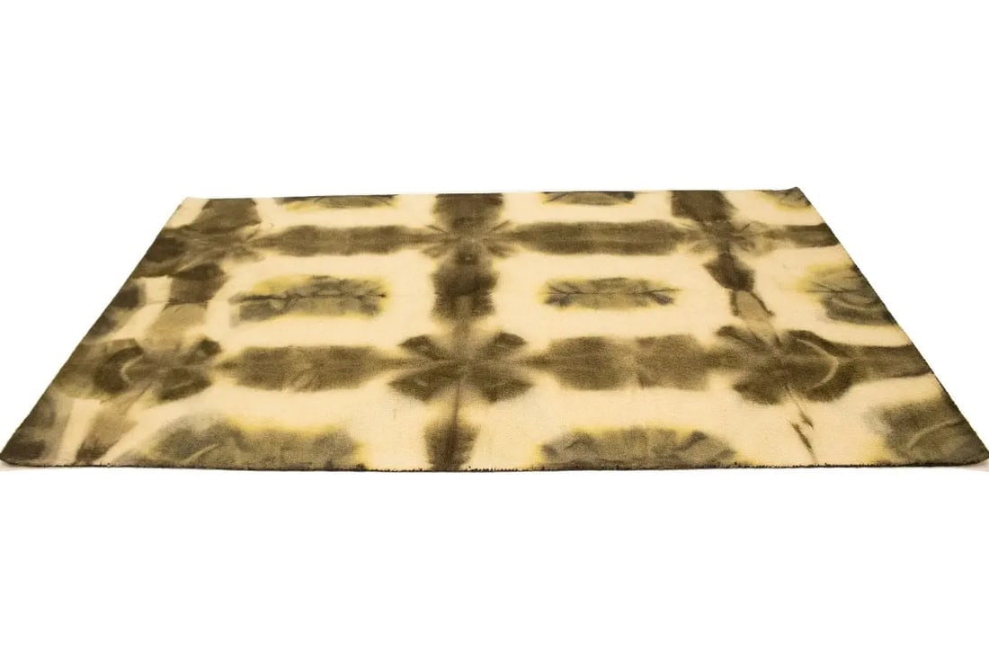 Brown & Cream Tie-Dye 5X8 Hand-Tufted Modern Rug - 4