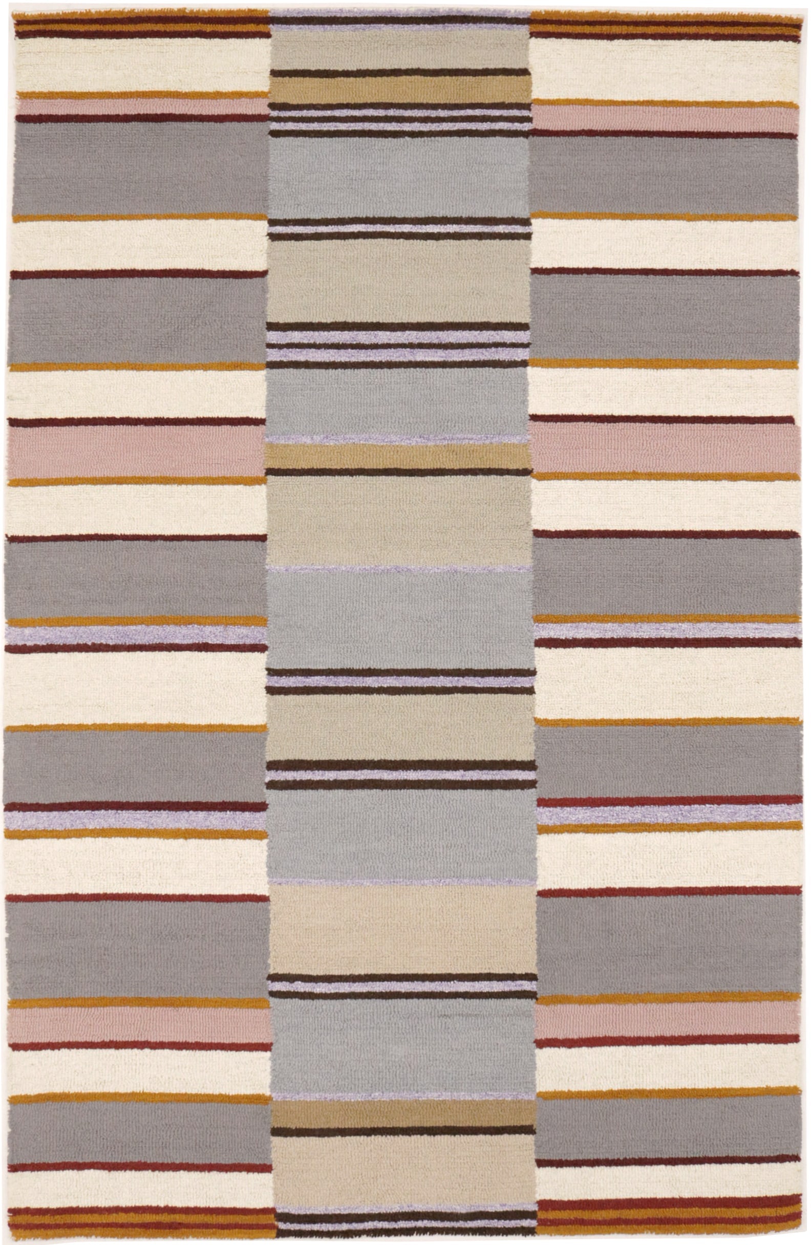 Multicolored Stripes 5X8 Hand-Tufted Modern Rug: Title: Multicolored Stripes 5X8 Hand-Tufted Modern Rug Description:Multicolored Stripes Design Hand-Tufted 5X8 Modern Decor Rug Floor Wool Carpet Materials: Wool Dimensions:5'0 X 8'0 Ft Reserve: $254