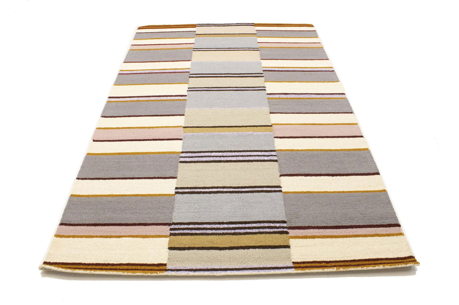 Multicolored Stripes 5X8 Hand-Tufted Modern Rug - 2
