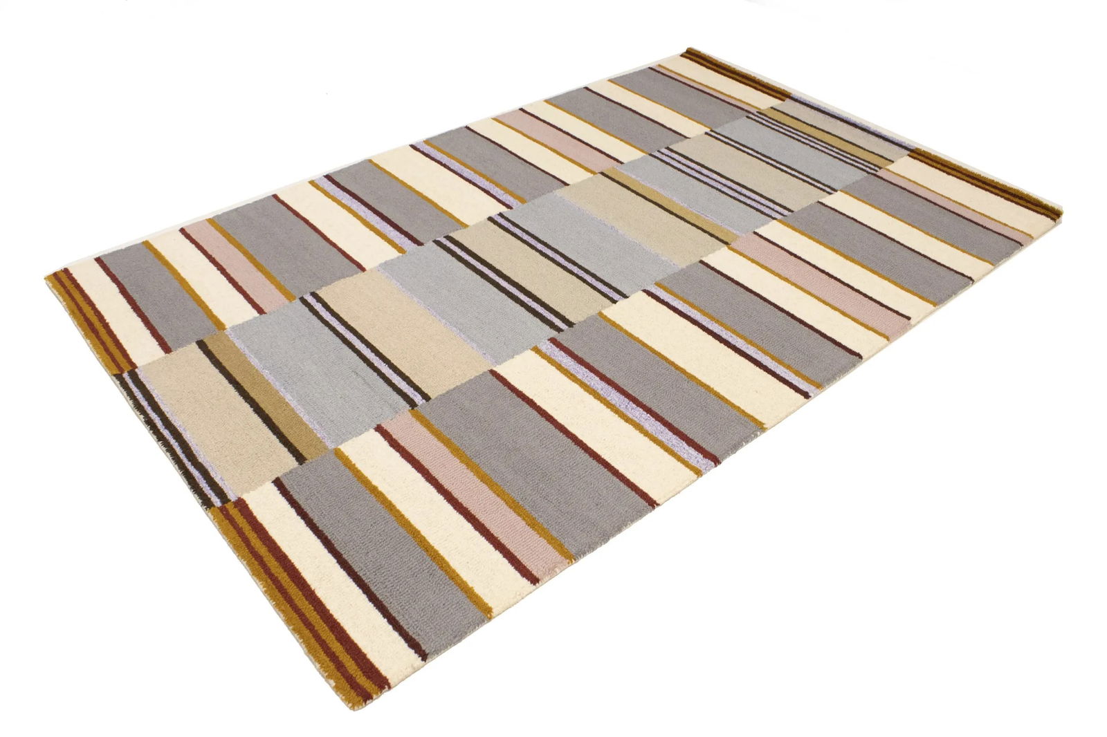 Multicolored Stripes 5X8 Hand-Tufted Modern Rug - 4