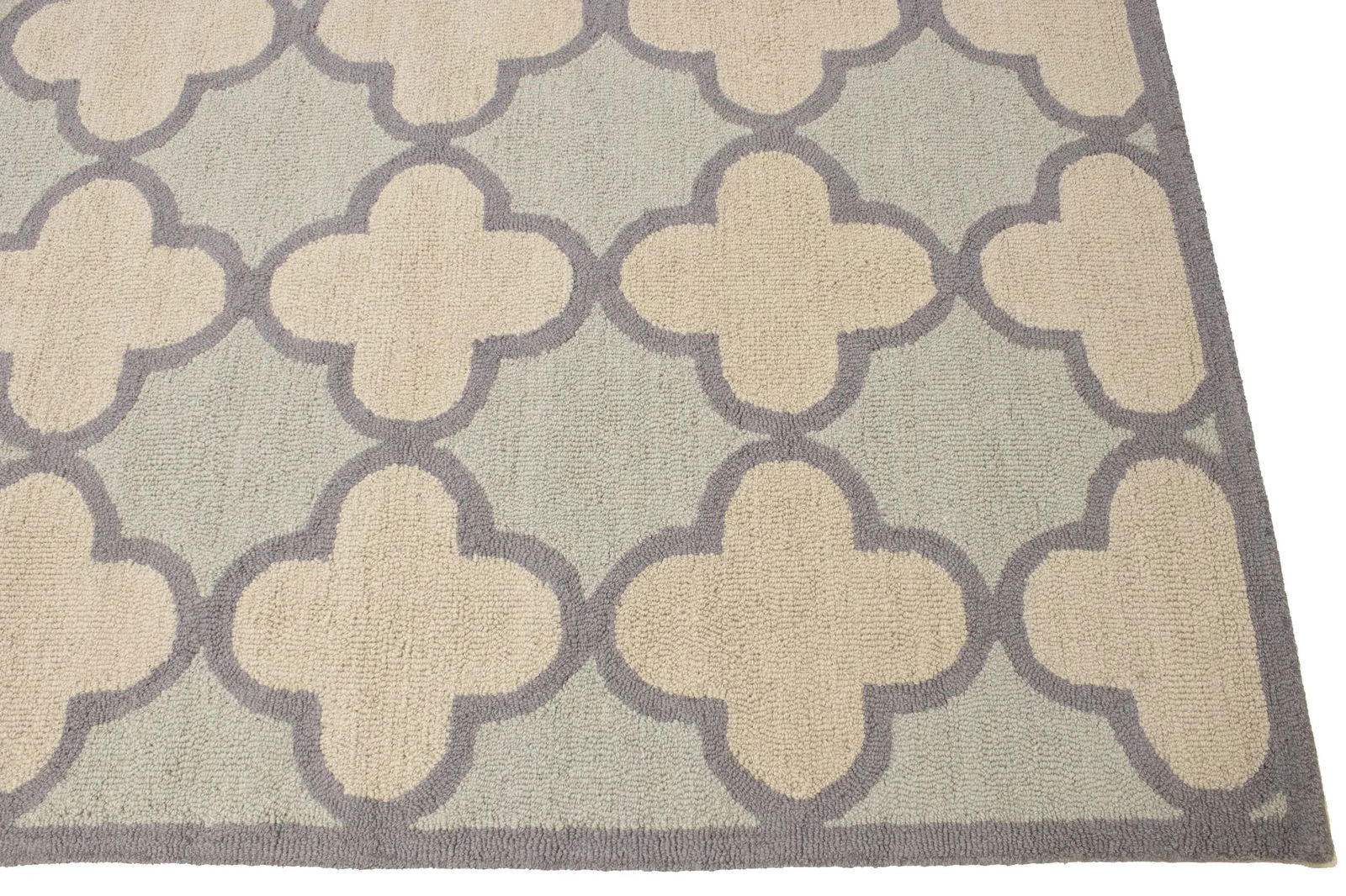 Cream & Mauve Trellis 5X8 Hand-Tufted Modern Rug - 10