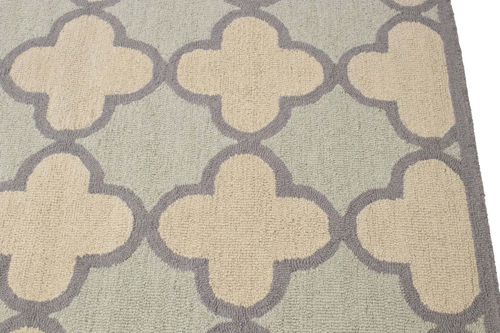 Cream & Mauve Trellis 5X8 Hand-Tufted Modern Rug - 11