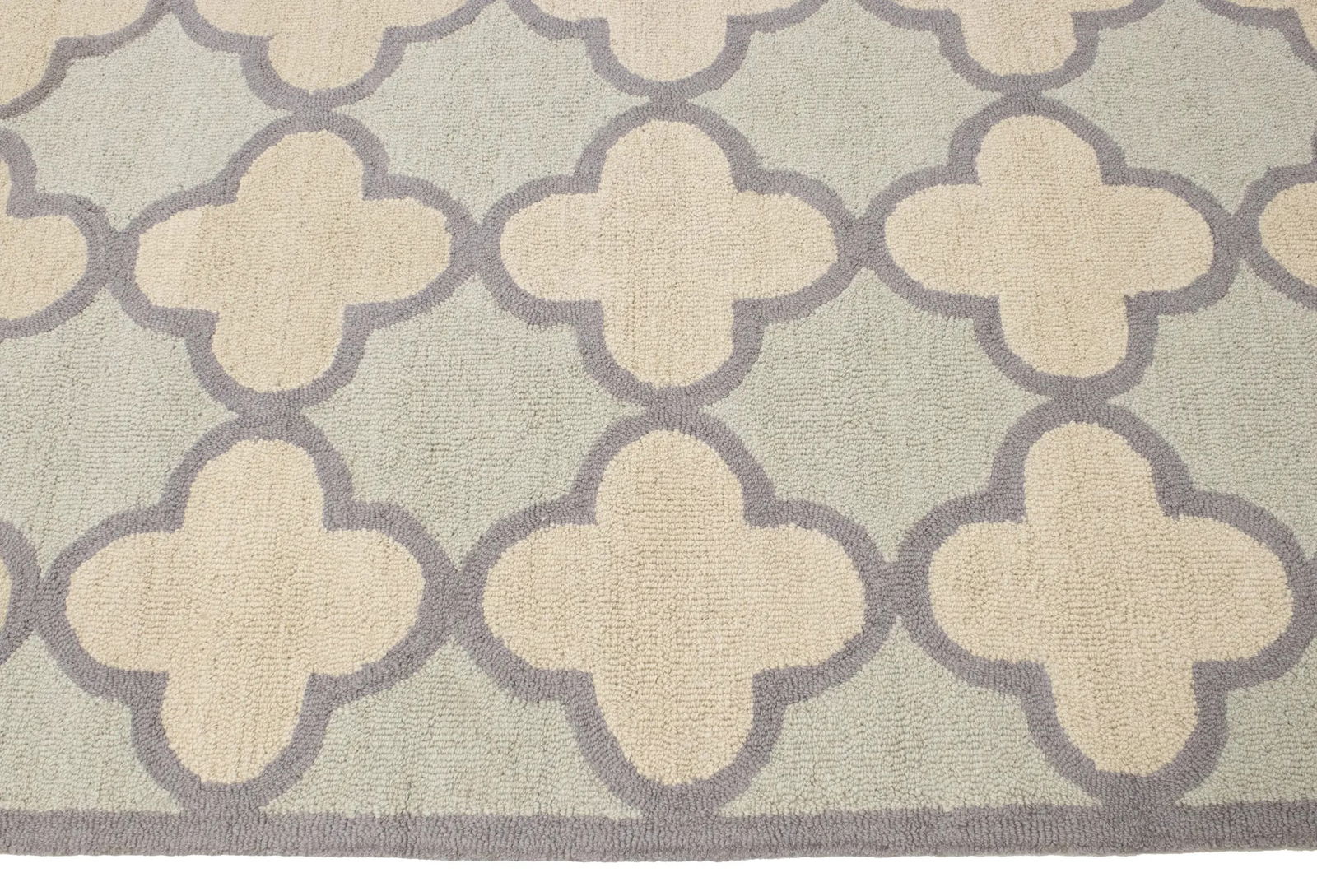 Cream & Mauve Trellis 5X8 Hand-Tufted Modern Rug - 12