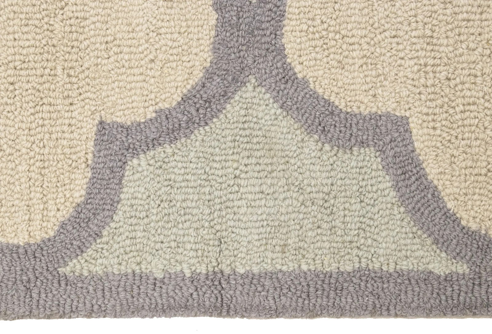 Cream & Mauve Trellis 5X8 Hand-Tufted Modern Rug - 13