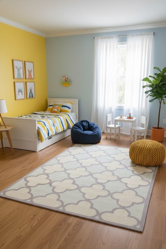 Cream & Mauve Trellis 5X8 Hand-Tufted Modern Rug - 2