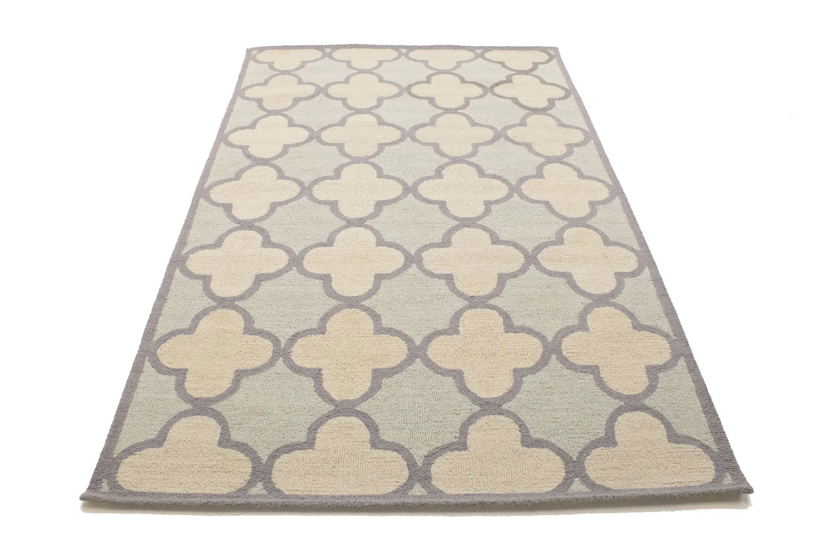 Cream & Mauve Trellis 5X8 Hand-Tufted Modern Rug - 3