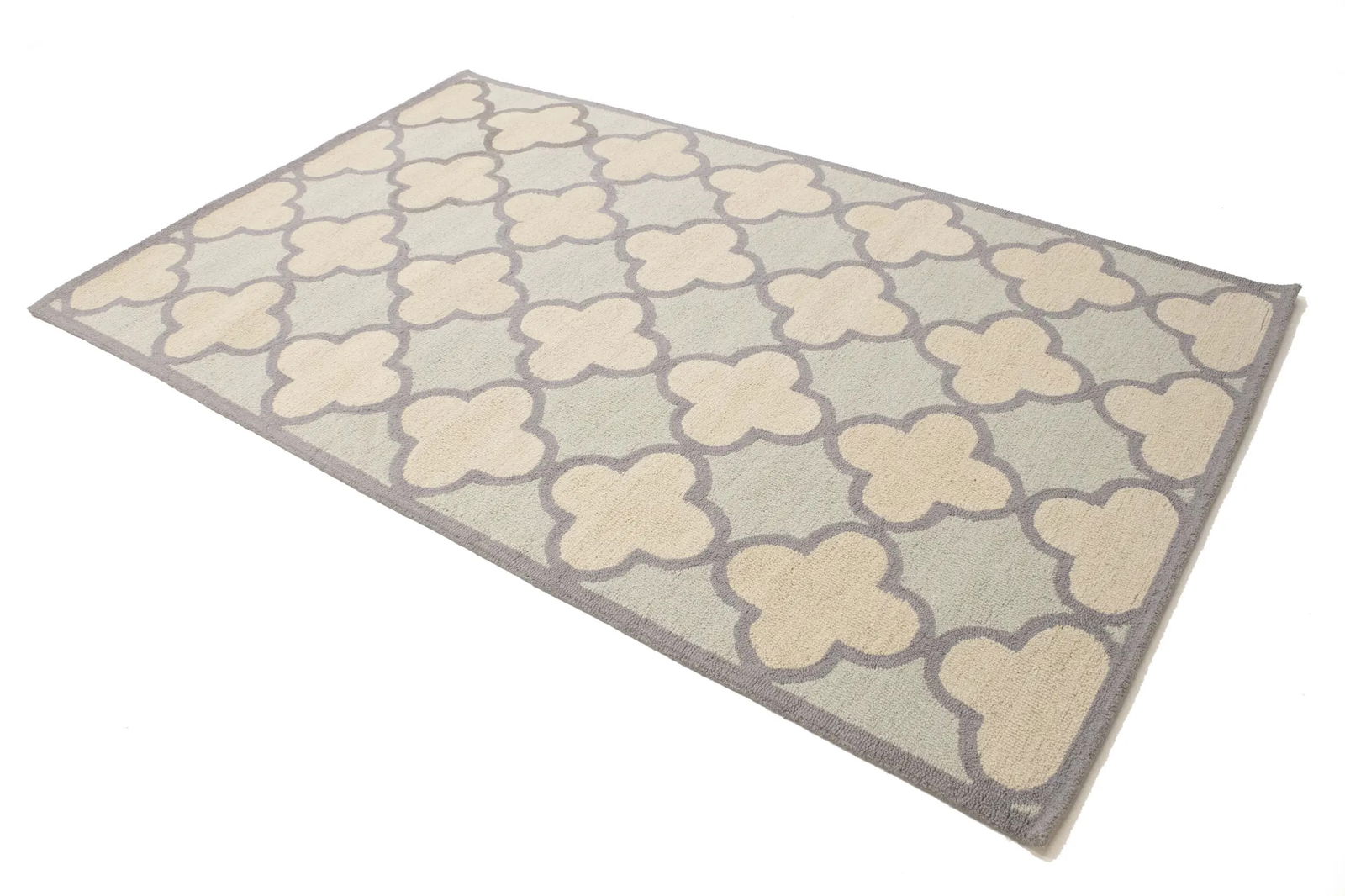 Cream & Mauve Trellis 5X8 Hand-Tufted Modern Rug - 4