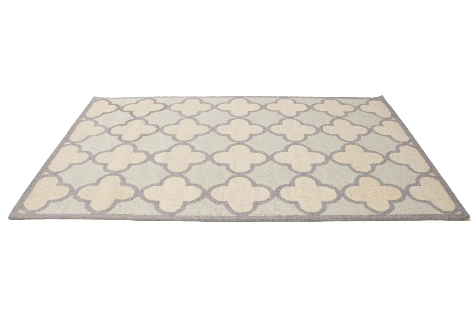 Cream & Mauve Trellis 5X8 Hand-Tufted Modern Rug - 6