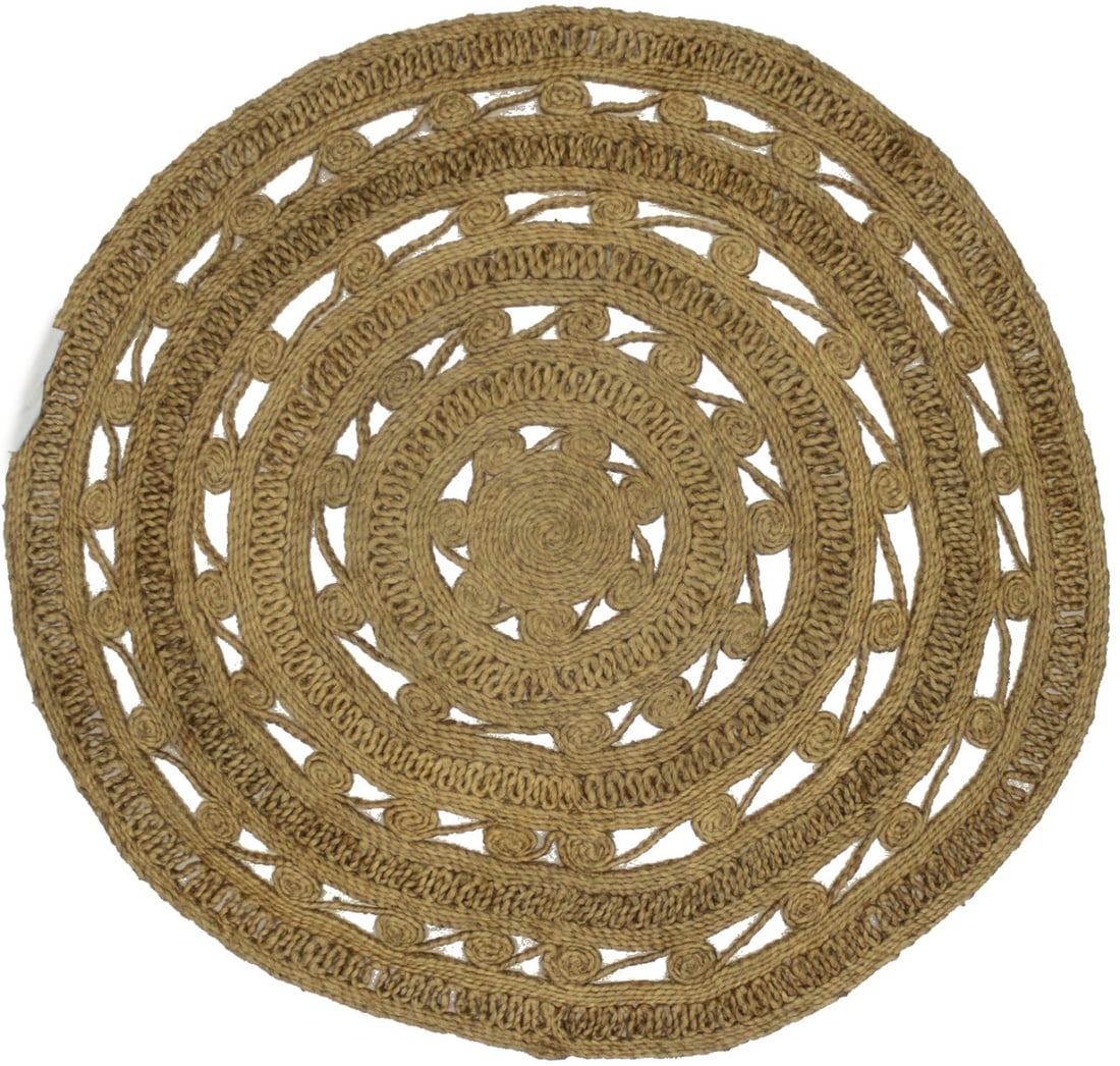 Reversible Braided Style 4X4 Jute Modern Round Rug (1 of 9)