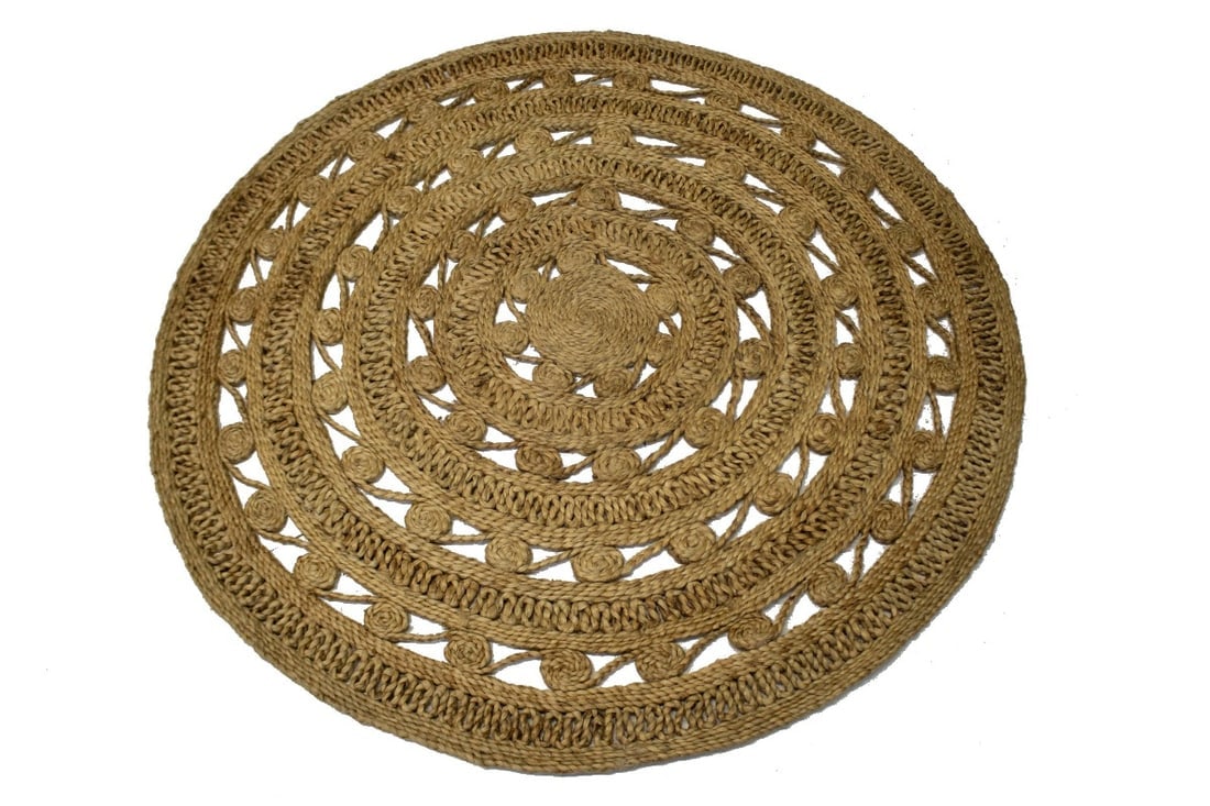 Reversible Braided Style 4X4 Jute Modern Round Rug - 2
