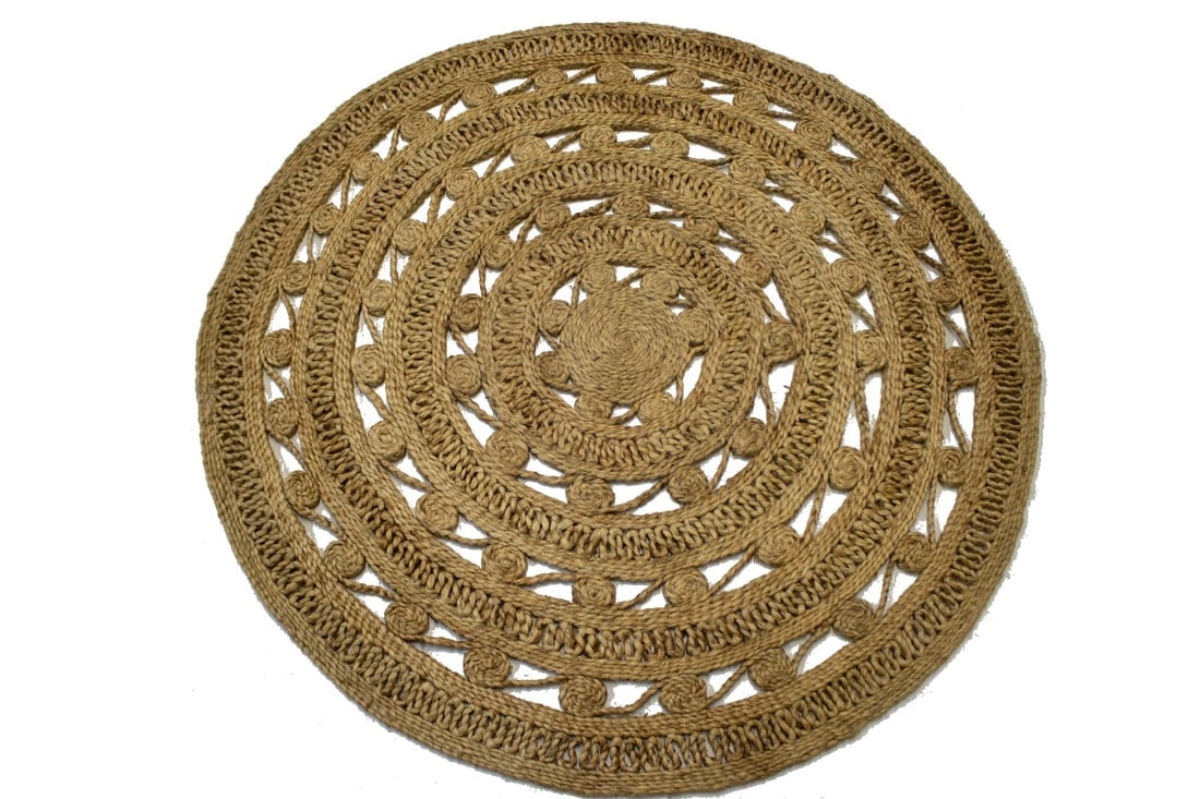 Reversible Braided Style 4X4 Jute Modern Round Rug - 3