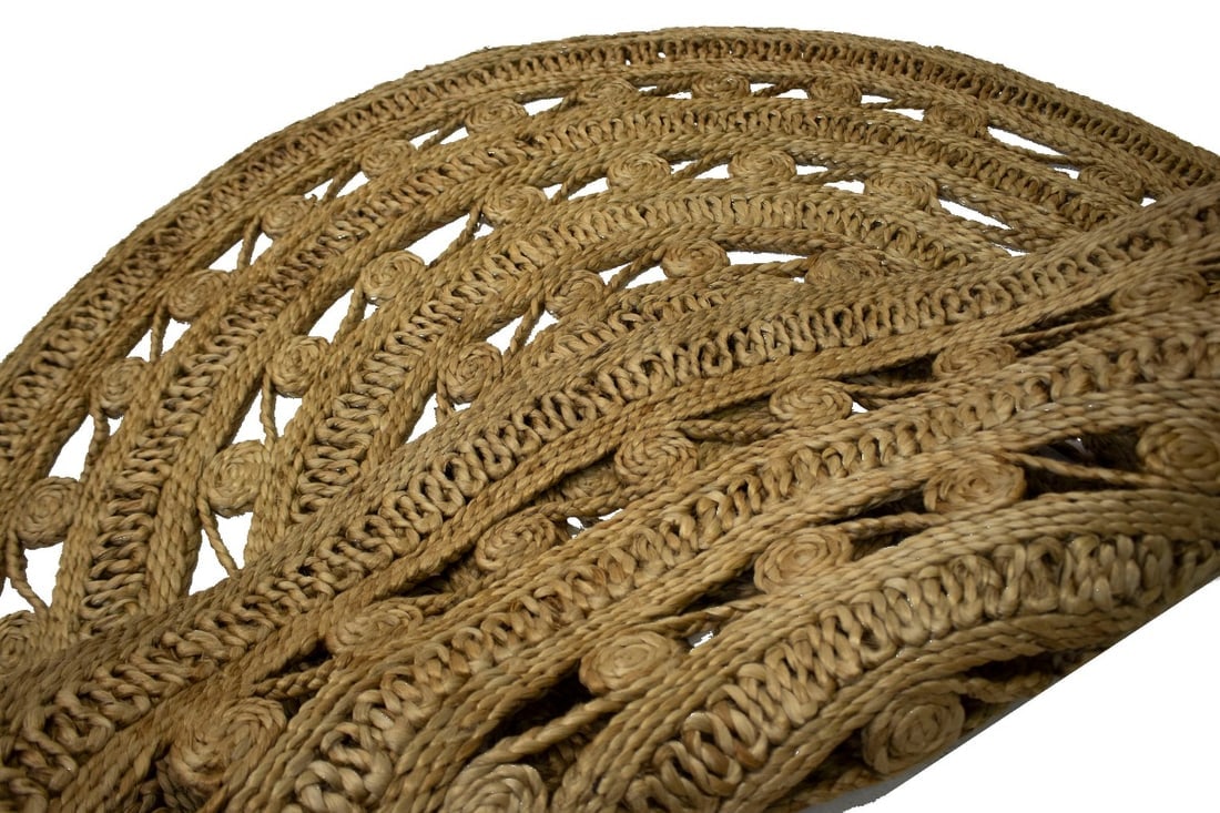 Reversible Braided Style 4X4 Jute Modern Round Rug - 9