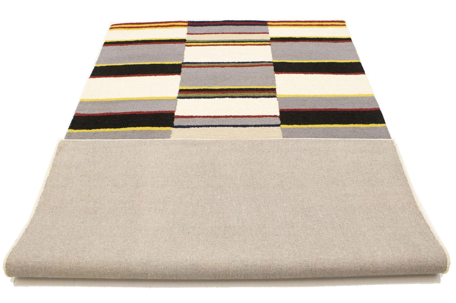 Multicolored Stripes 5X8 Hand-Tufted Modern Rug - 12