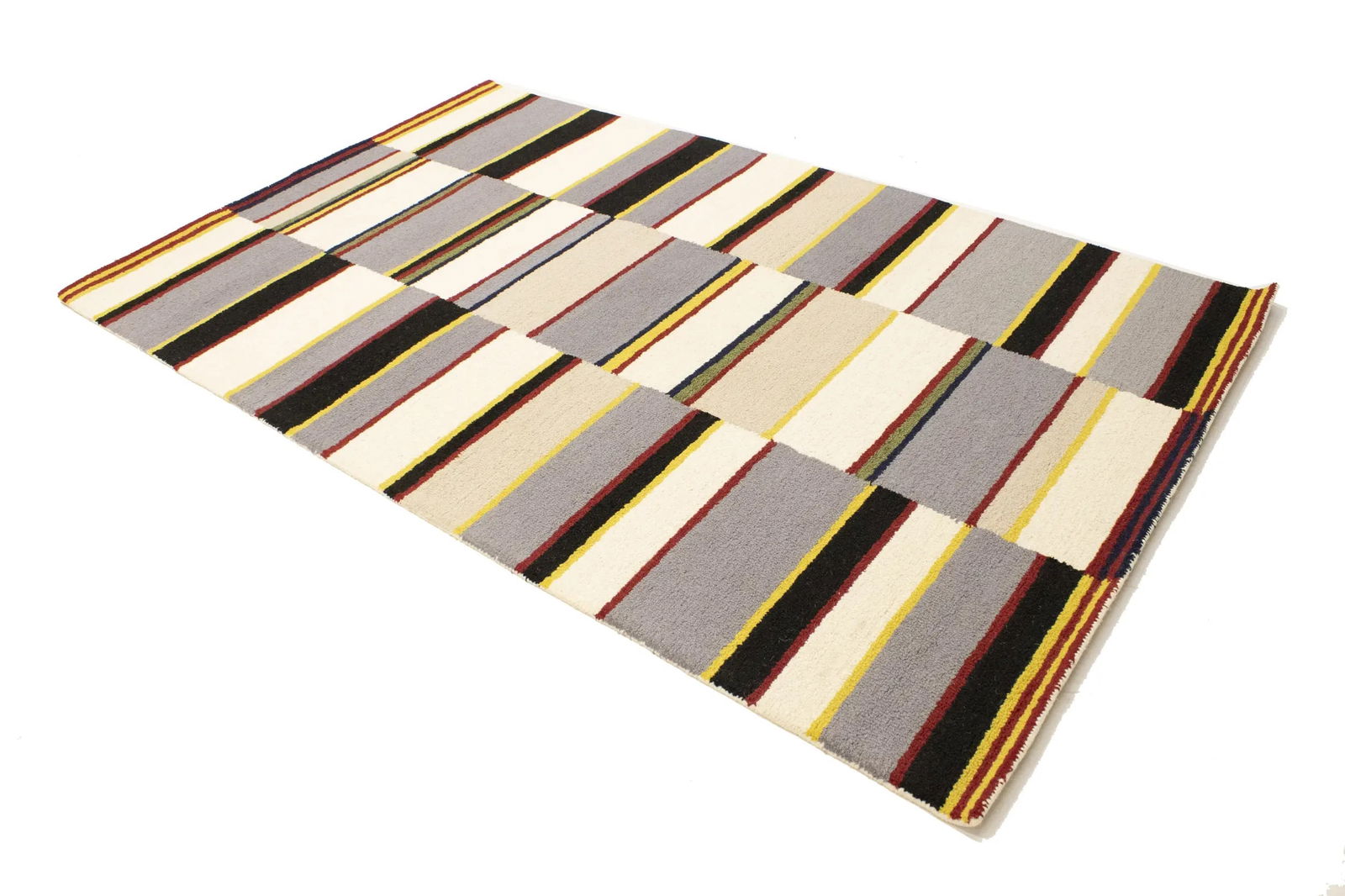 Multicolored Stripes 5X8 Hand-Tufted Modern Rug - 4
