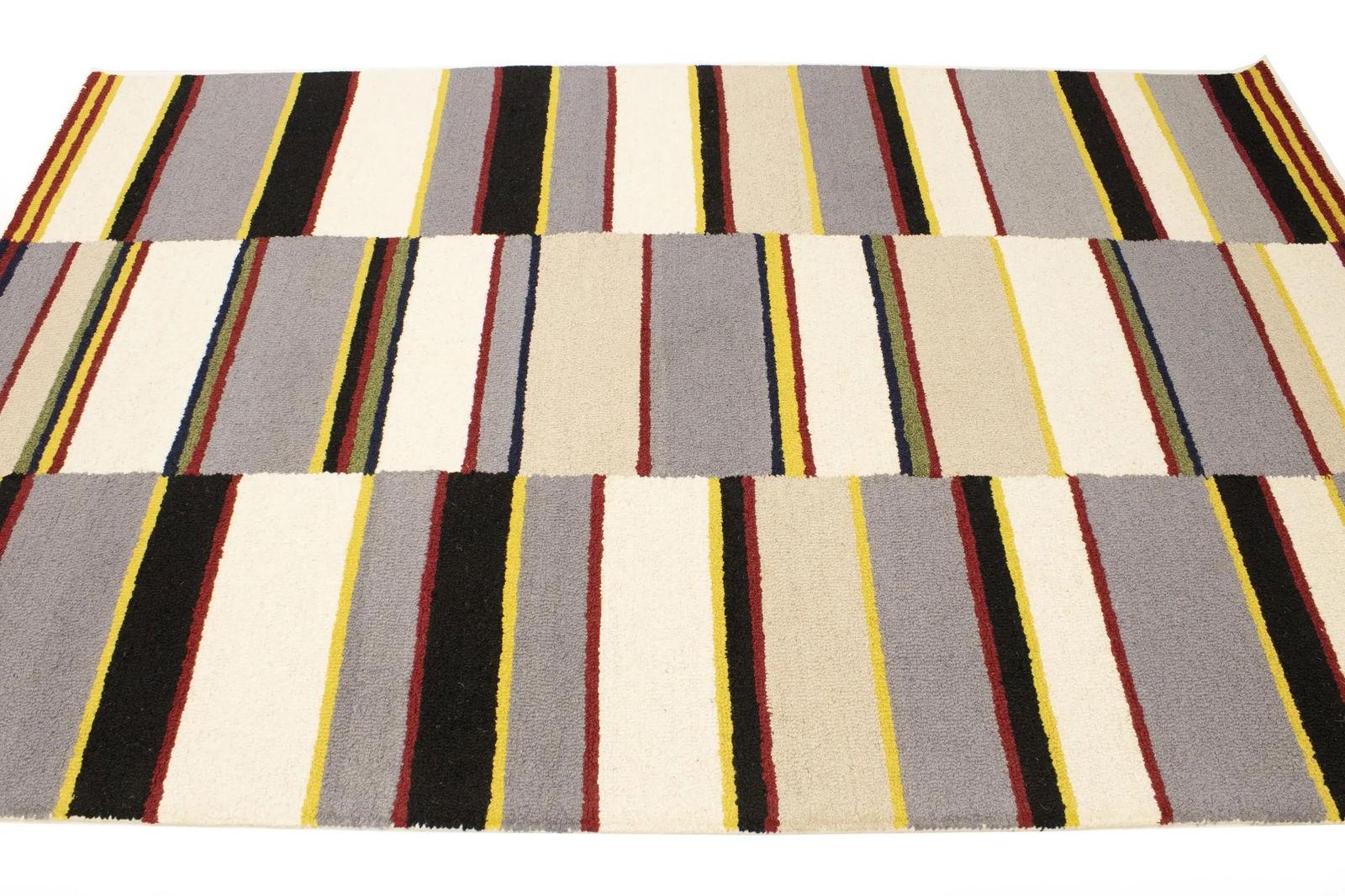 Multicolored Stripes 5X8 Hand-Tufted Modern Rug - 7