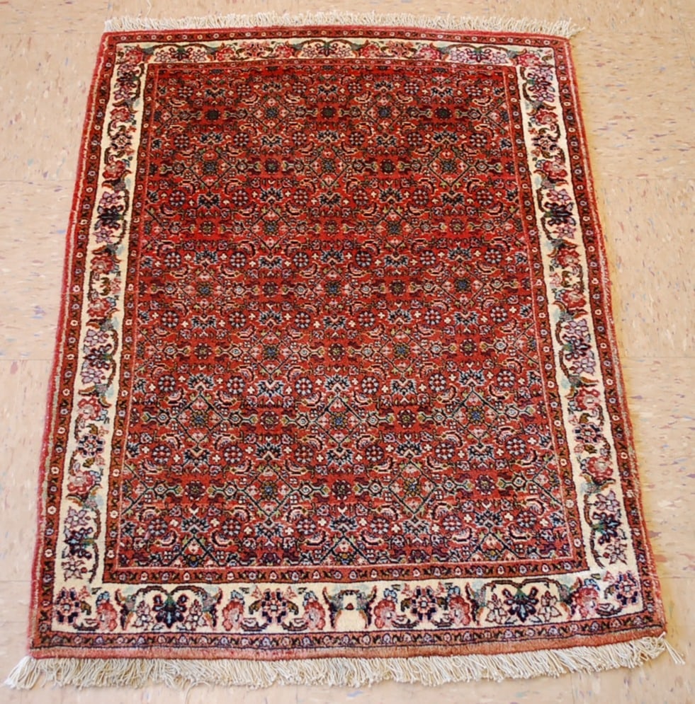 PERSIAN BIJAR RUG 2.5x3.4: Title: PERSIAN BIJAR RUG 2.5x3.4 Description:OLD,ANTIQUE HIGHLY DETAILED FINE VILLAGE WOVEN KORK WOOL_HIGH KPSI WOVEN AUTHENTIC HAND KNOTTED PERSIAN BEJAR RUG.........Highly detailed allover design pa