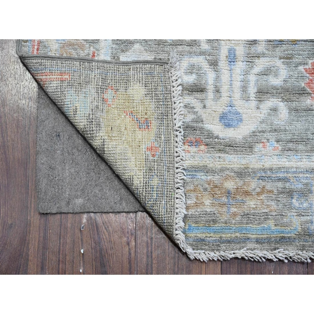 Echo Gray Afghan Angora Oushak Wool Foundation XL Runner Oriental Rug - 2