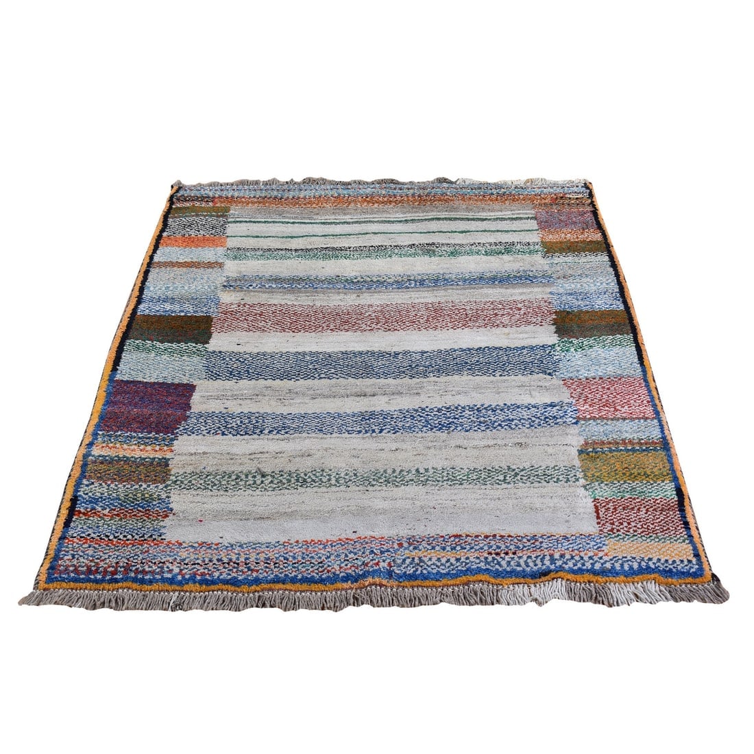 New Persian Gabbeh Organic Wool Multi-color Hand Knotted Oriental Rug (1 of 7)