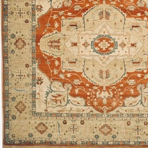 Hand-Knotted Heriz Serapi Rust Wool Oriental Area Rug Carpet 10'1" x 10'2" - 5