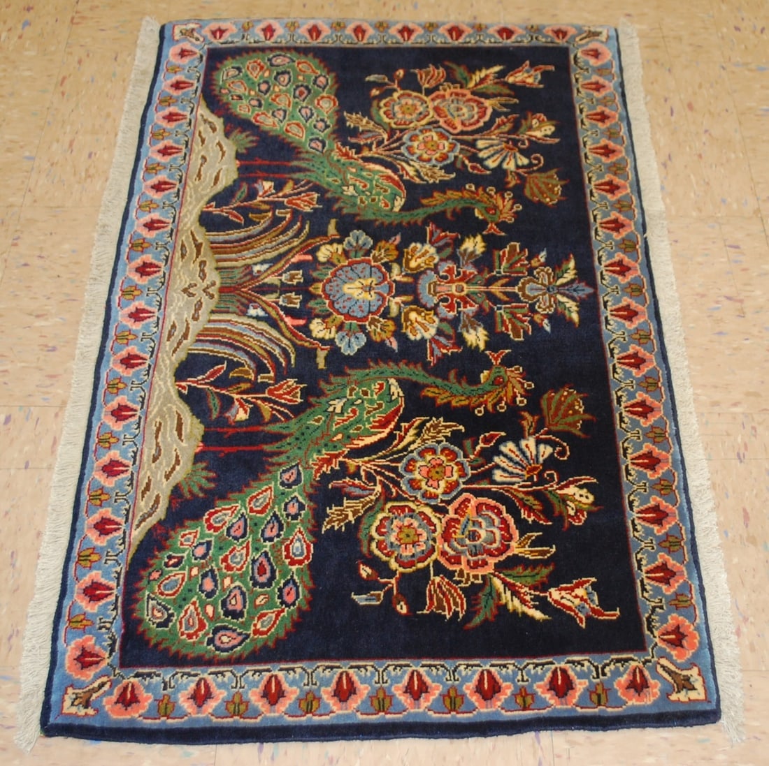 PAIR ,ANTIQUE PERSIAN KESHAN RUG 2' x 3'5" AND 2'1" X 3'4" - 10