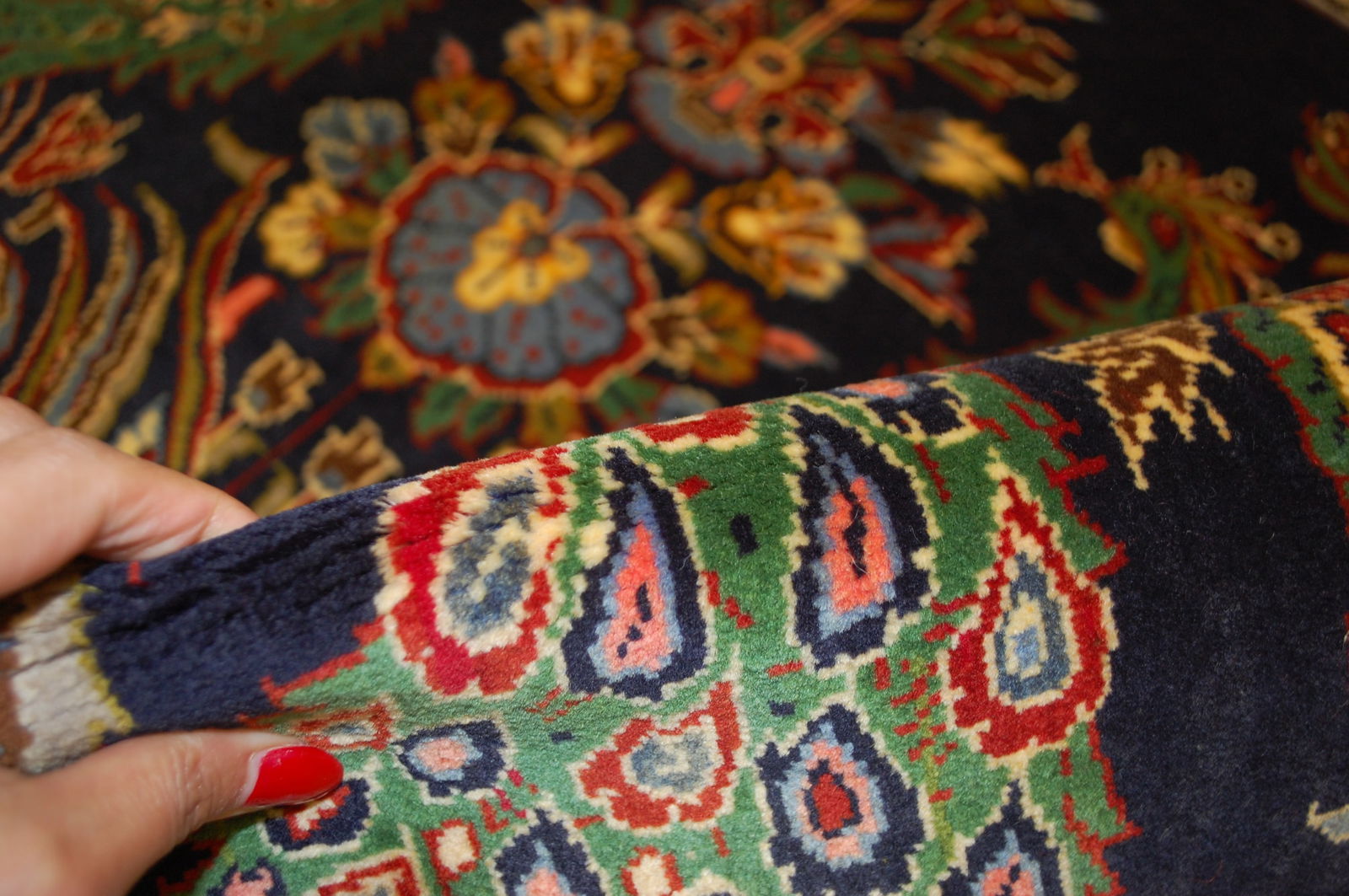 PAIR ,ANTIQUE PERSIAN KESHAN RUG 2' x 3'5" AND 2'1" X 3'4" - 11