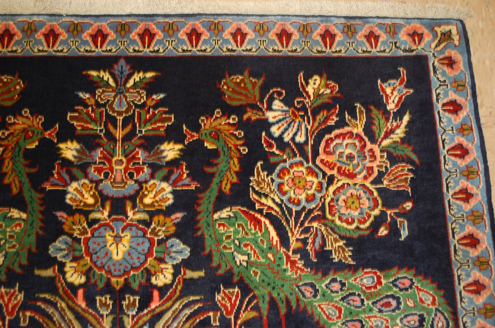 PAIR ,ANTIQUE PERSIAN KESHAN RUG 2' x 3'5" AND 2'1" X 3'4" - 5