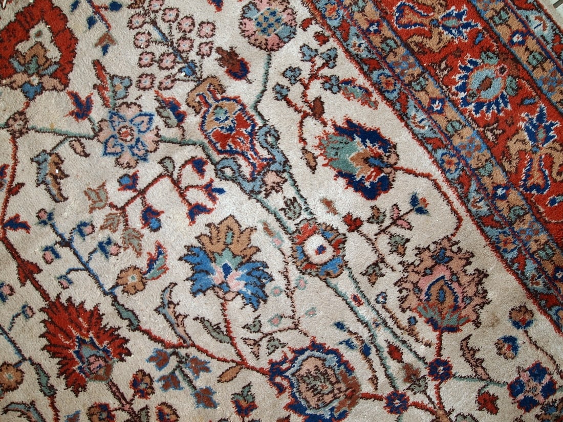 Handmade vintage Persian Mashad rug 6.9' x 10.9' (210cm x 334cm) 1950s - 10