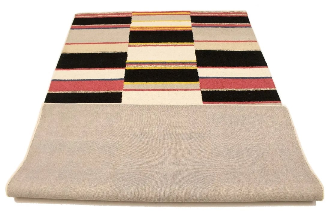 Multicolored Stripes 5X8 Hand-Tufted Modern Rug - 11