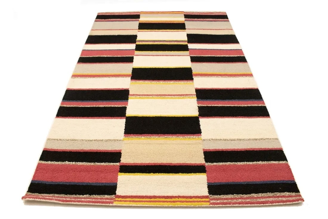 Multicolored Stripes 5X8 Hand-Tufted Modern Rug - 2